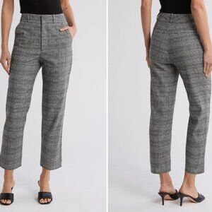 AG Adriano Goldschmied Elvie Plaid High Rise Crop Trouser Wool Blend Size 30